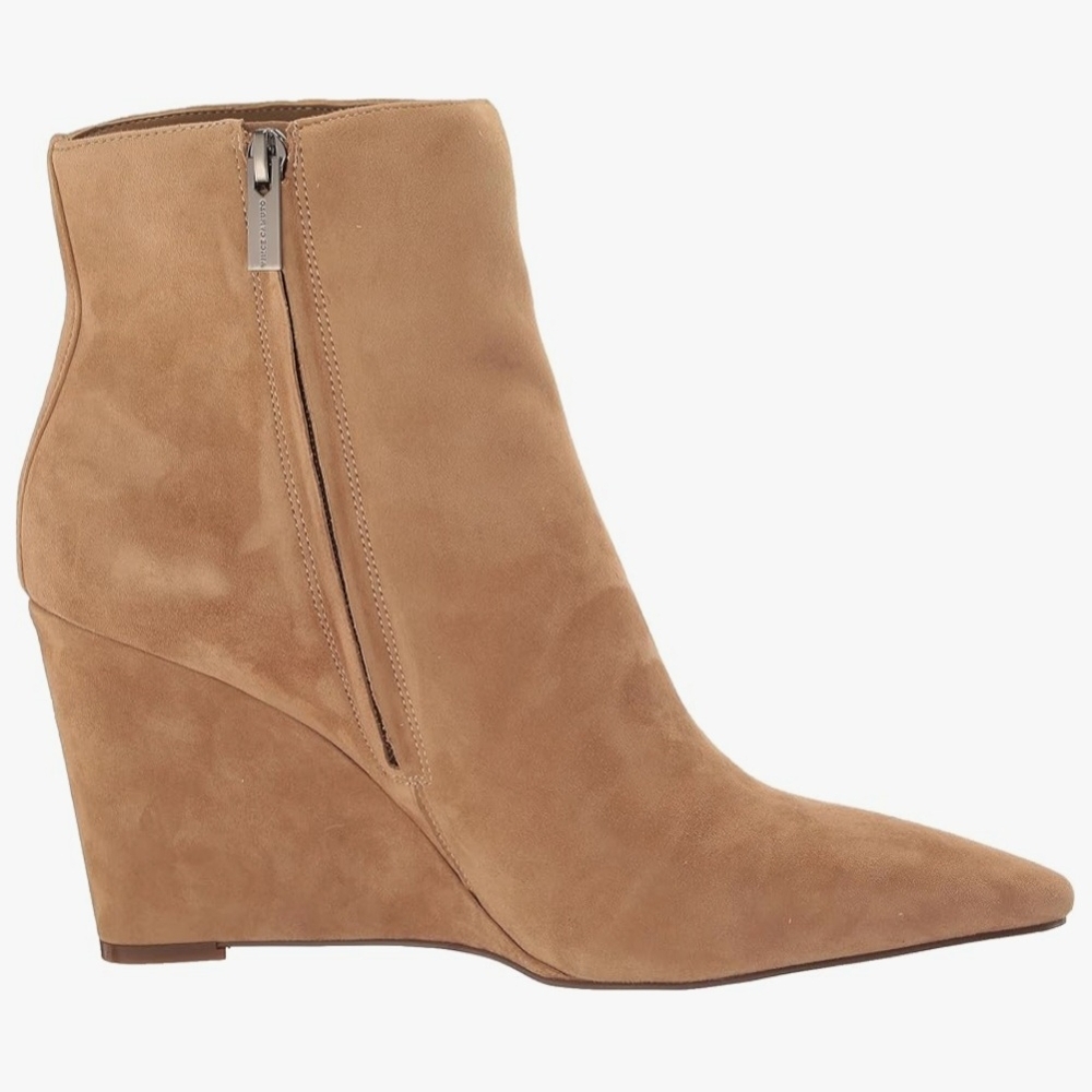 Vince Camuto Tan Ankle Booties with Wedge Heel